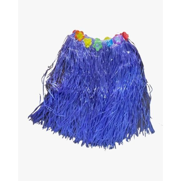 Pair of Adult Costume Plastic flower decorated Hula Skirts w/velcro- 2 Colors, - Picture 7 of 13